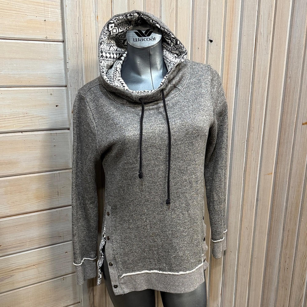 Maurices Charcoal Hoodie with Patterned Hood